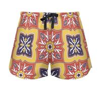 FRODOTGV Pantaloncini da pigiama da donna, con stampa di girasoli, impressionismo, pittura, pantaloncini da allenamento, in cotone, per palestra, corsa, M, Modello di piastrelle spagnole, L