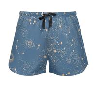 FRODOTGV Pantaloncini da pigiama da donna, con stampa di girasoli, impressionismo, pittura, pantaloncini da allenamento, in cotone, per palestra, corsa, M, Motivo costellazione galassia spaziale, L