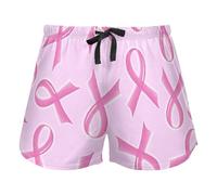 FRODOTGV Pantaloncini da pigiama da donna rossi con motivo romantico di Parigi, pantaloni del pigiama con tasche per allenamento e palestra, Supporto Rosa Motivo, S