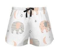 FRODOTGV Pantaloncini da pigiama elastici in vita con coulisse ape felice buona fortuna cartoni animati margherita donna allenamento sport yoga lounge pantaloncini, Seamless Cute Sleeping Elephants