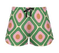 FRODOTGV Pantaloncini da pigiama estetici da donna, con tasche, motivo retrò anni '60, per esercizi e corsa, M, Modello retrò anni '70 estetica anni '60, L