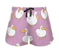 FRODOTGV Pantaloncini da pigiama toppe senza cuciture adesivi distintivi spille donna pantaloncini da salotto palestra yoga pantaloni pigiama L, Anatra del fumetto disegnato, XXL
