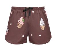 FRODOTGV Pantaloncini da salotto da donna blu rosa con unicorni fortunati e stella pigiama pantaloncini da corsa allenamento con tasche pantaloncini, Gelato Dolce, XL