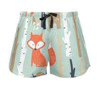 FRODOTGV Pantaloncini da salotto da donna con limoni freschi disegnati a mano scarabocchiare giallo pigiama pantaloncini sportivi palestra pantaloncini casual, Personalizzato Carino Fox Bear Verde, S