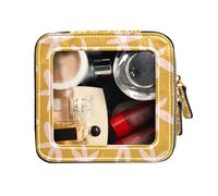 FRODOTGV Peach 1970s Vintage Clear Small Makeup Bag Impermeabile Viaggio Toiletry Bag Piccola Borsa Cosmetica per Borsa, Pesca anni '70 Vintage, 1 Size