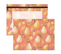 FRODOTGV Pears Dusty Rose astuccio con 3 occhielli rinforzati 3 anelli tasca per lettere A4 carta confezione da 2 articoli per studenti universitari