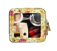 FRODOTGV Piccola borsa per il trucco trasparente per borsa, api felici e fortunate fiori di miele, borse da viaggio per articoli da toeletta borsa cosmetica, Bees Happy Good Luck Miele Fiori, 1 Size