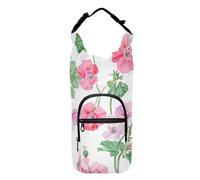 FRODOTGV Piccolo zaino con fiore rosa con portabottiglie d'acqua multi formato isolato bottiglia d'acqua borsa per il trasporto per escursioni adatto per bottiglie da 20/24/32/4 once