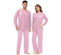 FRODOTGV Pigiama da donna, con tasche laterali, corallo ciliegia | Materiale liscio drappeggiato, comodo da indossare tutto il giorno, per primavera, autunno, inverno