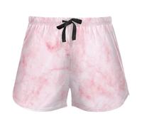 FRODOTGV Pink Marble Texture With High Resolution Womens Lounge Shorts Pajama Bottoms Running Exercise Elastic Waist Drawstring,L