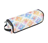 FRODOTGV Pois e fiori di camomilla teneri da donna, borsa da viaggio per strumenti per capelli, organizer grande per acconciature, con tappetino resistente al calore, per piastre e piastre, Mandala