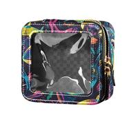 FRODOTGV Pop Dinosaur Boho Style Fantasy Art Clear Make Up Bag, 16, 1 Size