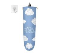 FRODOTGV Porta sacchetti della spesa in plastica con sfondo blu, dispenser per sacchetti della spazzatura per viaggi, organizer da parete in plastica, riutilizzabile, confezione da 1