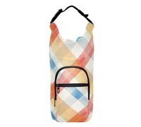 FRODOTGV Portaborraccia colorato a quadretti per passeggiate, facile da trasportare, borsa termica per bottiglie d'acqua con cinghia, adatta a bottiglie da 50/61/81/1134 ml