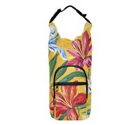 FRODOTGV Portaborraccia con fiori e giglio giallo, elegante porta bottiglia d'acqua isolato, borsa per il trasporto per escursionismo, adatta a bottiglie da 50/61/81/1,134 ml