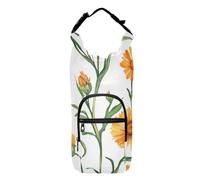 FRODOTGV Portabottiglie con calendula gialla, elegante portabottiglie per acqua da passeggio, con cinghia, adatto per bottiglie da 50/61/81/1134 ml