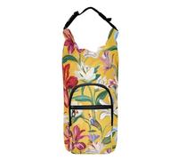 FRODOTGV Portabottiglie per acqua con fiori e giglio giallo, portatile, per ciclismo, borsa per il trasporto di bottiglie d'acqua per escursionismo, adatta a bottiglie da 20/24/32/4 once
