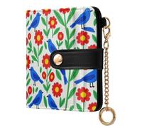 FRODOTGV Portafoglio bifold da donna, impermeabile, in pelle PU, con hardware in metallo, design a due pieghe, minimalista, attività all'aperto, Tulipani Scarlatti, One Size, Casual