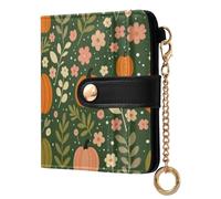 FRODOTGV Portafoglio bifold da donna, in pelle PU, con hardware in metallo, design a due pieghe, stile minimalista da viaggio, Zucca Autunno, One Size, Casual