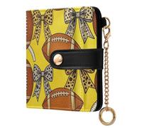 FRODOTGV Portafoglio da donna con stampa completa, scomparti per carte di credito, formato compatto, elegante da viaggio, Sunny Football, One Size, Casual