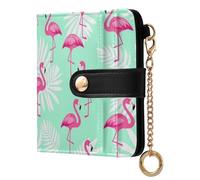 FRODOTGV Portafoglio da donna Full Print Pattern Metal Hardware Design Bifold Shopping alla moda, Tropico fenicottero, One Size, Casual