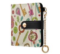 FRODOTGV Portafoglio da donna impermeabile in pelle PU hardware metallo portatile elegante viaggio, Chiavi Vintage, One Size, Casual