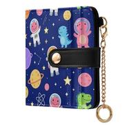FRODOTGV Portafoglio da donna in pelle PU con hardware in metallo, dimensioni compatte, minimalista, attività all'aperto, Critter spaziale, One Size, Casual