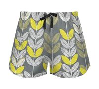 FRODOTGV Retro Green Plant Leaves Women's Lounge Shorts Pajama Bottoms Yoga Esercise Elastic Waist Drawstring,L