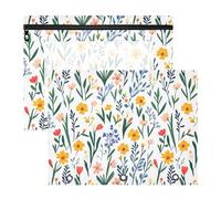 FRODOTGV Sacchetti per matite con piccoli fiori gialli bianchi, tascabili a 3 fori, per raccoglitori a 3 anelli, confezione da 2 articoli per la scuola per insegnanti