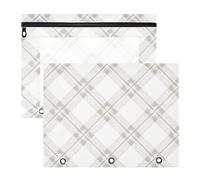 FRODOTGV Sacchetti per raccoglitori a quadretti grigi portatili per raccoglitori a 3 anelli, confezione da 2 articoli per la scuola per insegnanti