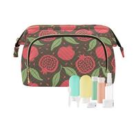 FRODOTGV Sacchetto di trucco, Carino Melograno Seamless Pattern Rosso, Caso Cosmetico Makeup Bag, Donne Portatile Cassa Cassa di Carte Portafoglio Soldi, Carino Melograno Seamless Pattern Rosso, 1