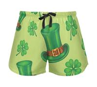FRODOTGV Saint Patrick's Day Clover Green Women Workout Pantaloncini, Pajama Bottoms Casual Esercise Yoga,L