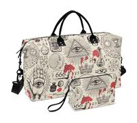 FRODOTGV Satanismo e Occultismo in stile retrò grande borsa da viaggio borsa da palestra multifunzionale con borsa da toilette per allenamento palestra, Satanismo E Occultismo In Stile Retrò, 1 Size