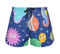 FRODOTGV Sea Animals And Ocean Creatures Blue Pajama Bottoms Womens Lounge Shorts for Workout Gym Running, XL