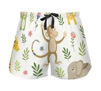 FRODOTGV Seamless Baby Pattern Lion Giraffe Monkey Women Workout Pantaloncini, Pajama Bottoms Casual Esercise Yoga,L