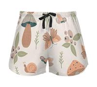 FRODOTGV Seamless Natural Pattern Forest Mushrooms Pajama Bottoms Womens Lounge Shorts for Workout Gym Running,L