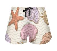 FRODOTGV Seashell Starfish On Twill Pajama Bottoms Womens Lounge Shorts for Workout Gym Running, XL