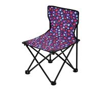 FRODOTGV Sedia da campeggio compatta con motivo a cuore viola, con stelle, colore rosso e blu, leggera, con borsa per il trasporto, sedia da viaggio per viaggi