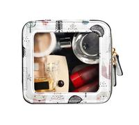 FRODOTGV Senza soluzione di continuità modello bambino carino orso volpe toilette borsa impermeabile trasparente trucco borsa viaggio cosmetico caso, Seamless Childish Pattern Cute Bear Fox, 1 Size