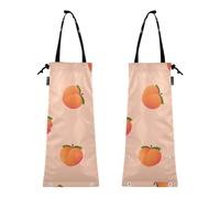 FRODOTGV Set di 2 sacchetti della spazzatura per auto, riutilizzabili, per auto, sacchetti della spazzatura per auto, contenitore per immondizia, rosa, pesca, motivo frutta