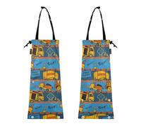 FRODOTGV Set di 2 sacchetti per la spazzatura per auto, senza cuciture, motivo stampato su tutto il camion, contenitore della spazzatura per auto, Seamless Allover Truck Print Pattern, 1 size, Moderna