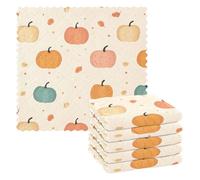 FRODOTGV Set di 6 panni riutilizzabili in microfibra per la pulizia del bagno, zucche raccolte autunnali, 28 x 28 cm