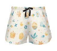 FRODOTGV Shells Ocean Waves Starfish Women Lounge Shorts Pajama Bottoms Workout Yoga Elastic Waist Drawstring,L