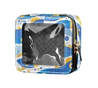 FRODOTGV Simpatico Raccoon Wildlife Natale Impermeabile Trasparente Piccola Borsa Trucco per la Borsa per le Ragazze Organizzatore Cosmetico Portatile Sacchetti di Immagazzinaggio Trasparente, Cartoon