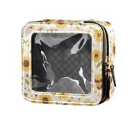 FRODOTGV Simpatico Raccoon Wildlife Natale Impermeabile Trasparente Piccola Borsa Trucco per la Borsa per le Ragazze Organizzatore Cosmetico Portatile Sacchetti di Immagazzinaggio Trasparente