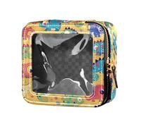 FRODOTGV Simpatico Raccoon Wildlife Natale Impermeabile Trasparente Piccola Borsa Trucco per la Borsa per le Ragazze Organizzatore Cosmetico Portatile Sacchetti di Immagazzinaggio Trasparente