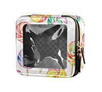 FRODOTGV Simpatico Raccoon Wildlife Natale Impermeabile Trasparente Piccola Borsa Trucco per la Borsa per le Ragazze Organizzatore Cosmetico Portatile Sacchetti di Immagazzinaggio Trasparente, Dolce