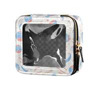 FRODOTGV Simpatico Raccoon Wildlife Natale Impermeabile Trasparente Piccola Borsa Trucco per la Borsa per le Ragazze Organizzatore Cosmetico Portatile Sacchetti di Immagazzinaggio Trasparente