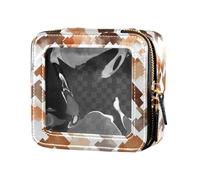 FRODOTGV Simpatico Raccoon Wildlife Natale Impermeabile Trasparente Piccola Borsa Trucco per la Borsa per le Ragazze Organizzatore Cosmetico Portatile Sacchetti di Immagazzinaggio Trasparente, Pied de