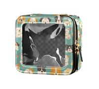 FRODOTGV Simpatico Raccoon Wildlife Natale Impermeabile Trasparente Piccola Borsa Trucco per la Borsa per le Ragazze Organizzatore Cosmetico Portatile Sacchetti di Immagazzinaggio Trasparente